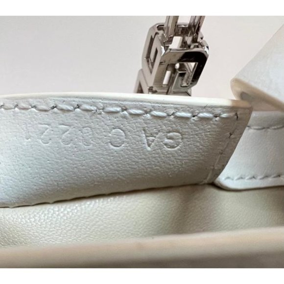 GIVENCHY Cut Out Mini Ivory White Box Calfskin Leather Shoulder Bag - Picture 10 of 12